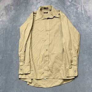 Christian Dior Monsieur Dress Shirt Mens 16 Green Pinstripe Plus De Coton Formal